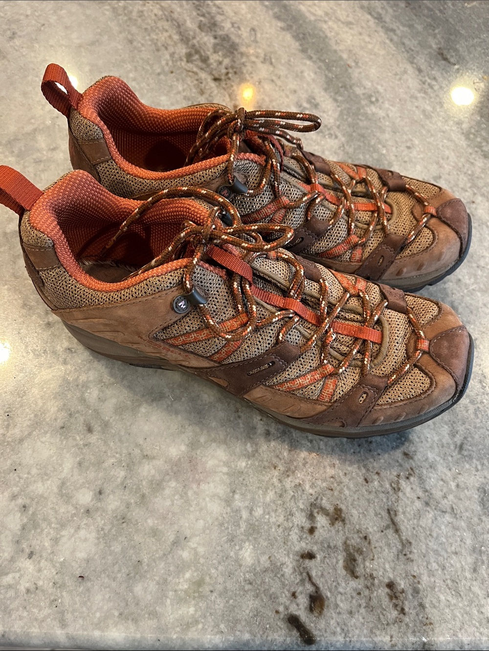 Merrell Vibram Women’s  Brown & Orange Trail Shoes size 10